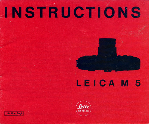 Leica camera instruction - m5,