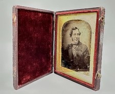 1840s Claudet Daguerreotype Early Victorian Gentleman Portrait Moroccan Case