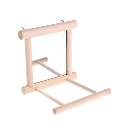 Natural wooden birdcage stand - natural,