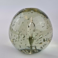 Antique 19th Century Victorian Dump Glass Paperweight With Air Bubbles 1.964kg