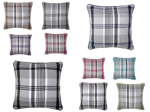 Tartan check cushion - tartan, covers