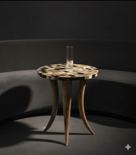 Horn Inlay Side Table with