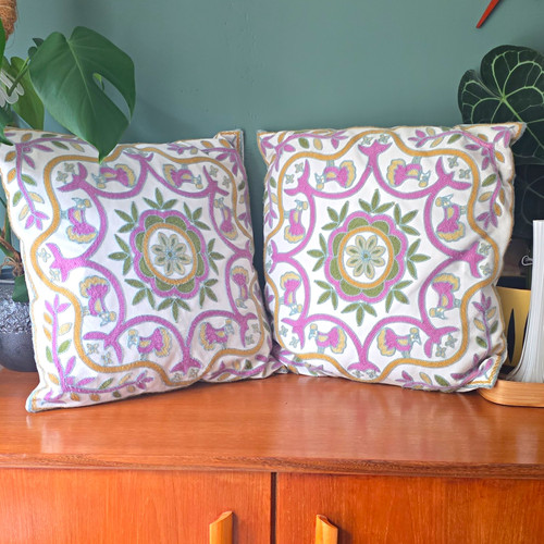 Pair embroidered floral - embroidered,