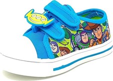 Kids Toy Story Canvas Shoes Woody Buzz Trainers Pumps Sizes UK 6-12 Blue
