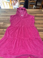 Girls Pink Towelling Hooded Dress GAP, Size L (Size 10-11)