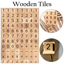 100 Wooden Number Tiles Black