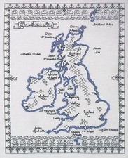 British Isles Map Blackwork