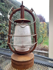 Big Veritas Pax storm or hurricane lantern with glass shade & hanging handle.