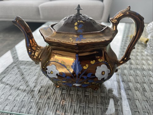Antique copper lustre ware
