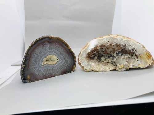 Geode crystal stone display - crystal,