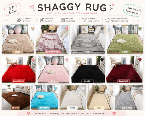 Silk wool effect rug non - wool, non-slip