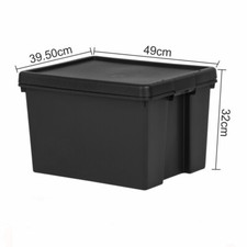 Bam Black Heavy Duty Strong Plastic Storage Boxes With Lids Recycled Plastic