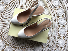 Next White Leather Sling Back