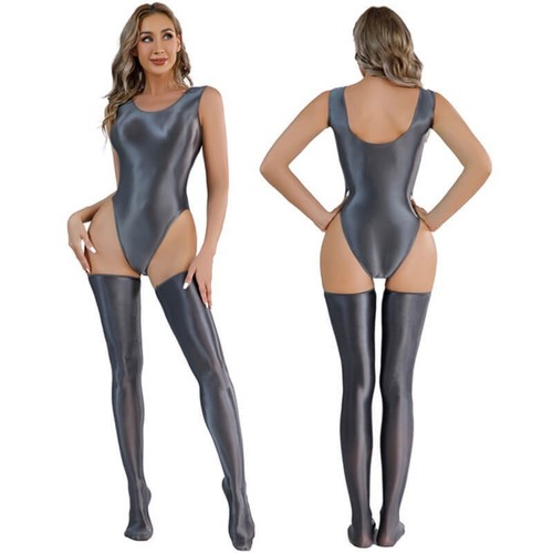 Womens wetlook shiny bodysuit - wetlook,