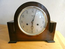 c1950s SMITHS ENFIELD 8 DAY STRIKING MANTEL CLOCK BRITISH MADE