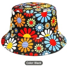 FESTIVAL 'Flower Design' BUCKET HAT ☆ UNISEX☆ Reversible☆Double-Sided☆