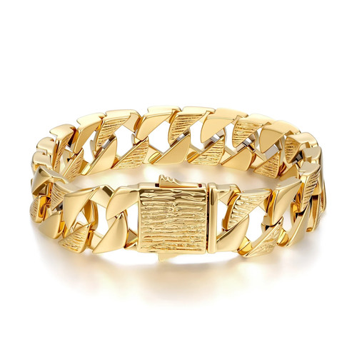 Men 9ct gold chunky - chunky, cuban