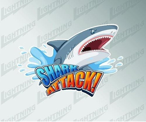 Shark attack vinyl decal - shark,