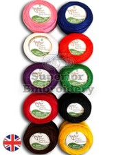 10 x Anchor Pearl Cotton Embroidery Crochet Threads balls size 8, 85m UK
