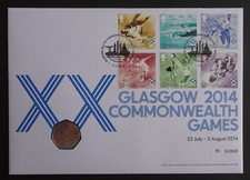 2014 GB QEII Glasgow Commonwealth Games 50p coin PNC Ltd Ed Cover