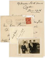 1926 LETTER + FAMILY PHOTO HALLAMS CROYDON to PARSONS ANSTY WATER FARM WILTS