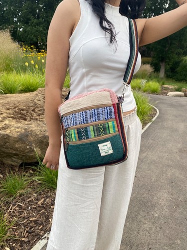 Cotton crossbody bag hippie - |,