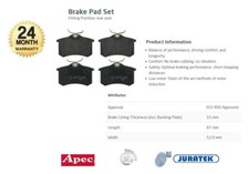 REAR AXLE BRAKE PADS SET for