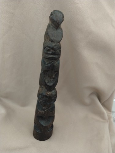 Hand carved wooden totem - wooden,