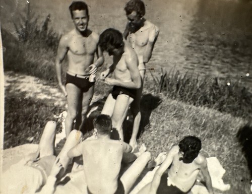 Vtg photo group shirtless - of,