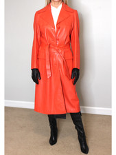 Womens Leather Trench Coat