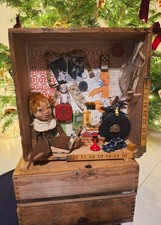 Antique Wooden Shadow Box Toy