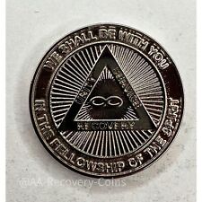 Infinity Alcoholics Anonymous Medallion Silver Plated AA Sobriety Chip Coin
