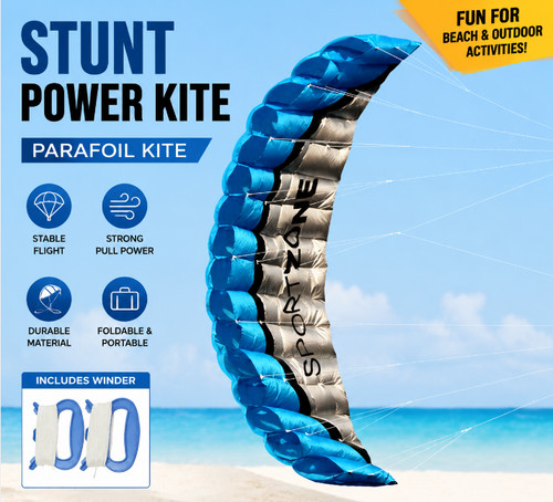 Foldable parafoil power kite - power,