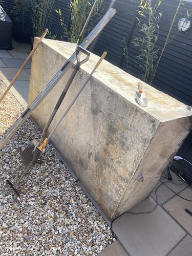 Large galvanised water - water, tank