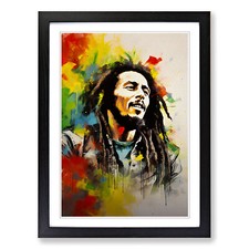 Bob Marley Dadaism Framed Canvas Wall Art Print Poster Picture, Home Decor