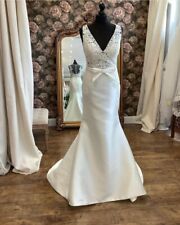 Ivory Satin Rosa Clara Wedding - Dress Size 10 (RRP £1200)