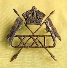 Bi-METAL 21st. LANCERS 1898/9 PATTERN CAP BADGE - D90