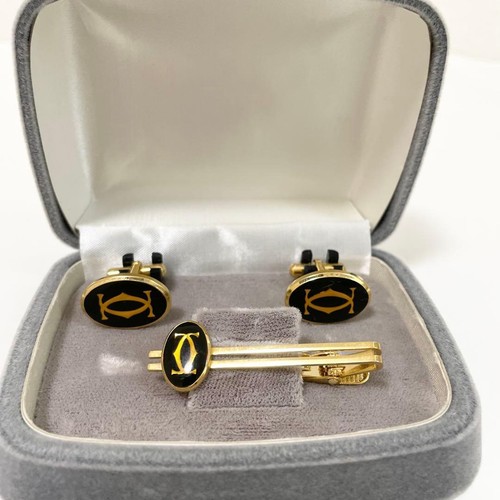 Cartier cufflinks tie pin