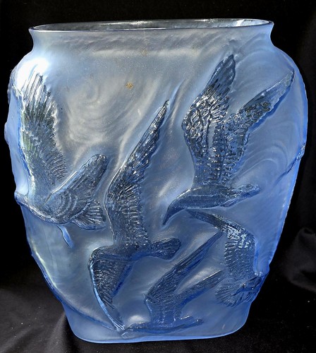 Vintage large blue - blue, frosted