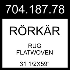 IKEA RÖRKÄR Rug Flatwoven Black/natural  31 1/2x59" 704.187.78