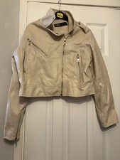 Women’s Zara Cropped Jacket Faux Leather Size Large