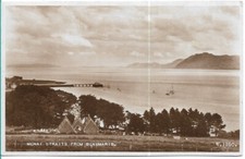 SCARCE OLD REAL PHOTO POSTCARD - MENAI STRAITS FROM BEAUMARIS - ANGLESEY 1939