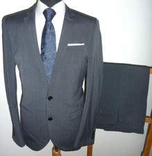 NEXT Men's Slim Fit Grey Wool Blend 2 Piece Suit 40 R Jacket Trousers W 32 L 31