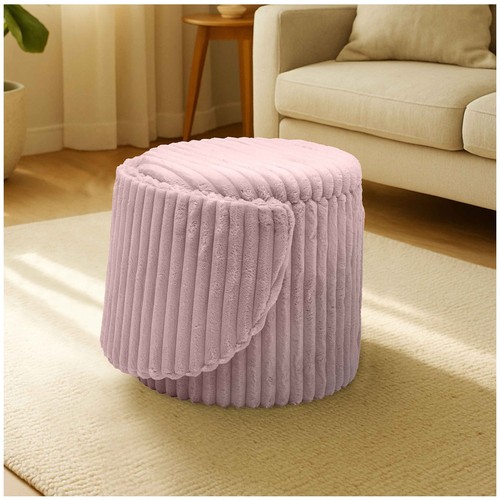 Ottoman storage stool - ottoman, ribbed