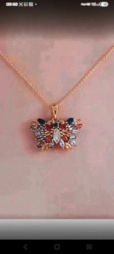 Butterfly necklace rainbow - butterfly,