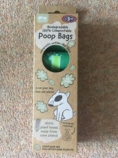 90 new 100% compostable poop bags for dogs, 6 rolls of 15