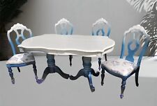 Unique Dinning Room Table and 4 Chairs Set Hand Painted Ombré Style
