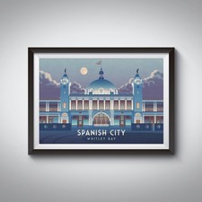Spanish City Whitley Bay Travel Poster