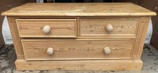 Pine Tv Cabinet For Up-cycling Two Drawers L107 W50 H500 KT65BS Steve