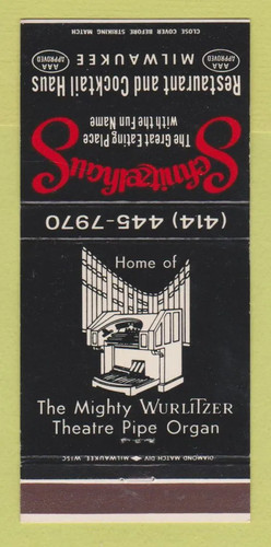 Matchbook cover schnitzelhaus - matchbook,